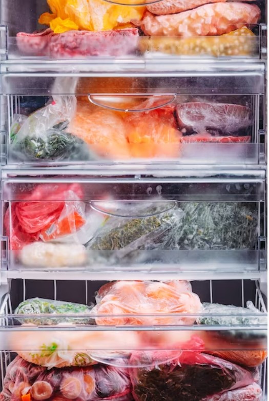 refrigerator freezing food 